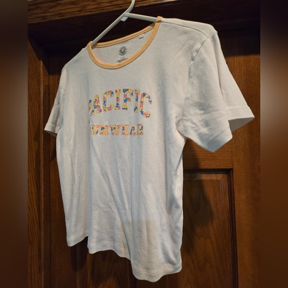 PACSUN, Women's size Large, Tee, Short Sleeve, Pacific Sunwear, Yellow, White - Picture 5 of 6